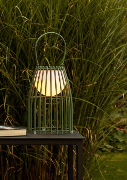 LED Akku Tischlampe dimmbar Grün IP44 40 cm Terrasse