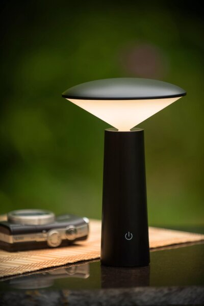 LED Akku Tischlampe Schwarz 21,3 cm IP44 5h dimmbar