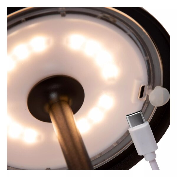 LED Akku Tischlampe Schwarz 32 cm 3000 K IP54 dimmbar