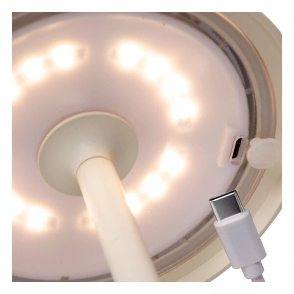 LED Akku Tischlampe Weiß 32 cm 3000 K IP54 7h dimmbar