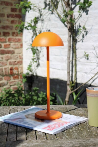 LED Akku Tischlampe Orange 32 cm 3000 K IP54 7h dimmbar
