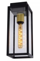 Deckenlampe Außen Glas Metall Schwarz E27 IP54...