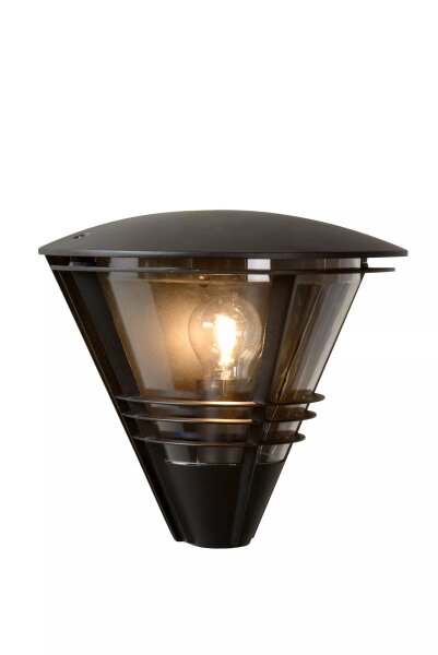 Wandleuchte Außen Aluminium Schwarz IP44 E27 T:27 cm