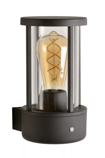 Wandlampe mit Sensor Aluminium Glas Anthrazit IP44 E27