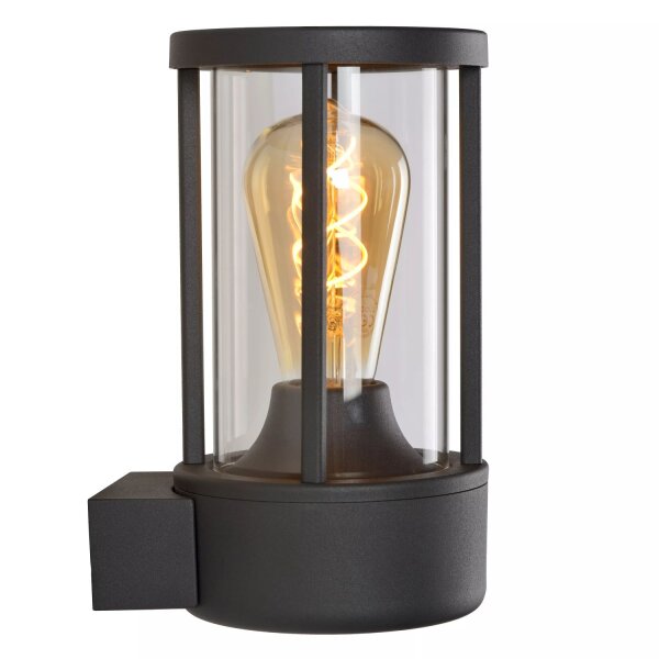 Wandlampe mit Sensor Aluminium Glas Anthrazit IP44 E27