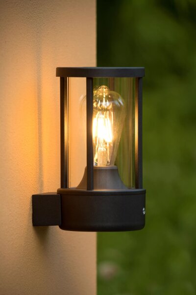 Wandlampe mit Sensor Aluminium Glas Anthrazit IP44 E27