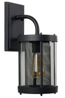 Wandleuchte Glas Metall Schwarz IP23 E27 Garten Haustür