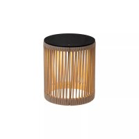 LED Akku Stehleuchte Taupe 3000 K IP44 Hocker Tisch