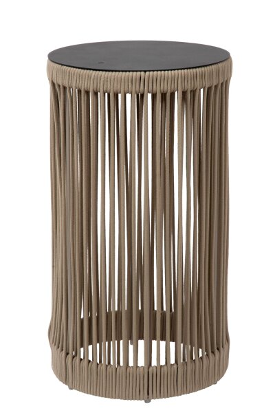 LED Akku Stehlampe Taupe 6h 3000 K IP44 Hocker Tisch