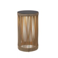 LED Akku Stehlampe Taupe 6h 3000 K IP44 Hocker Tisch