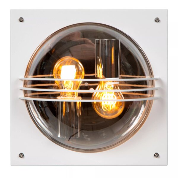 Wandlampe außen Weiß IP44 E27 2-flammig Haustür Garten