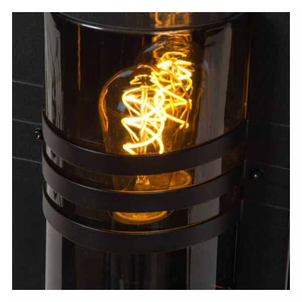 Wandlampe außen Schwarz IP44 E27 H:33 cm Haustür Garten