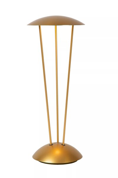 LED Akku Tischlampe Gold Ladestation IP54 2 W dimmbar
