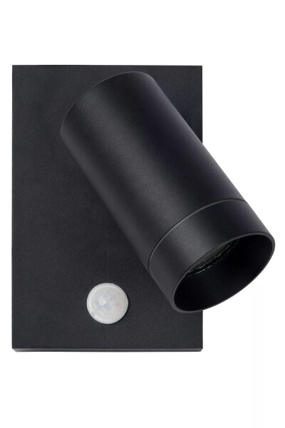 Wandspot Bewegungsmelder flexibel Schwarz GU10 H:15 cm