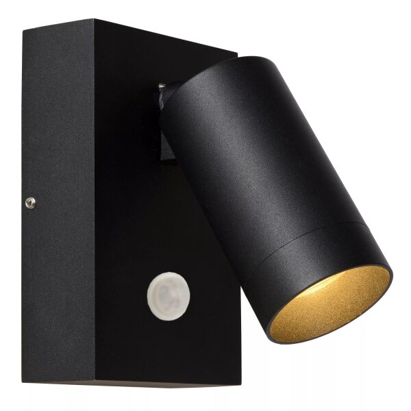 Wandspot Bewegungsmelder flexibel Schwarz GU10 H:15 cm