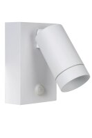 Wandspot Bewegungsmelder flexibel Wei&szlig; GU10 H:15 cm