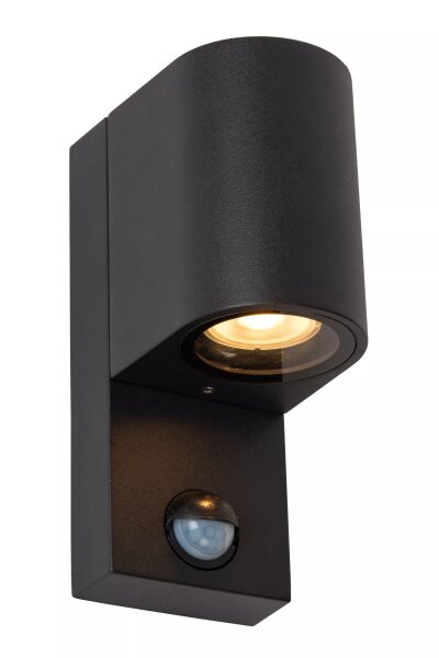 Wandleuchte Bewegungsmelder Aluminium Schwarz IP65 GU10