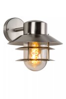 Außenlampe Wand Glas Aluminium in Chrom IP44 E27...