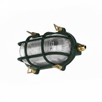 Außenwandlampe Messing Glas E27 IP64 21 cm breit...
