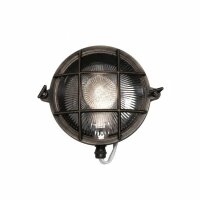 Kellerleuchte Echt-Messing Glas Ø 24 cm IP64 E27 rund