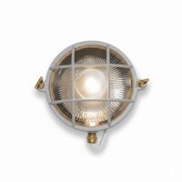 Außenwandleuchte Messing massiv Glas E27 IP64 Grau...