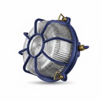 Kellerlampe Echt-Messing Glas E27 IP64 rund D: 22 cm