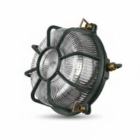 Kellerleuchte Messing massiv Glas E27 IP64 Ø 22 cm...