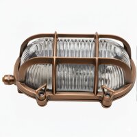 Au&szlig;enwandlampe Messing Glas B: 18 cm IP64 E27 Maritim