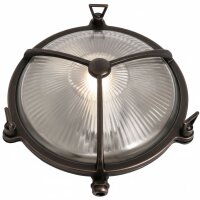 Wandleuchte au&szlig;en Messing massiv Glas E27 IP64 D:...