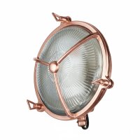 Wandleuchte au&szlig;en Echt-Messing Glas D: 21 cm IP64 E27