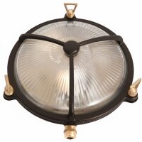 Kellerlampe Messing Glas &Oslash; 21 cm rund IP64 E27...