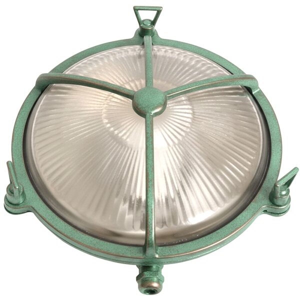 Außenwandleuchte Messing Glas Ø 21 cm rund IP64 E27