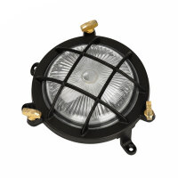Außenwandlampe Messing massiv Glas rund Ø 14...