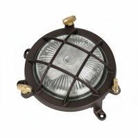 Wandlampe außen Echt-Messing Glas G9 IP44 Ø...