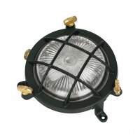 Wandleuchte außen Messing massiv Glas rund D: 14 cm G9