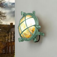 Kellerlampe Messing Glas G9 IP44 D: 14 cm rund Maritim