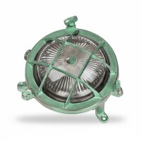 Kellerlampe Messing Glas G9 IP44 D: 14 cm rund Maritim