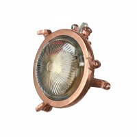 Außenwandlampe Messing Glas G9 IP44 D: 14 cm rund