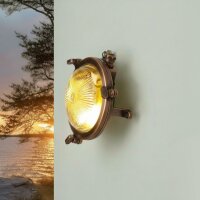 Wandleuchte außen Messing massiv Glas rund Ø...