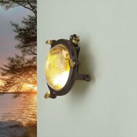 Au&szlig;enwandlampe Messing massiv Glas G9 IP44 rund...