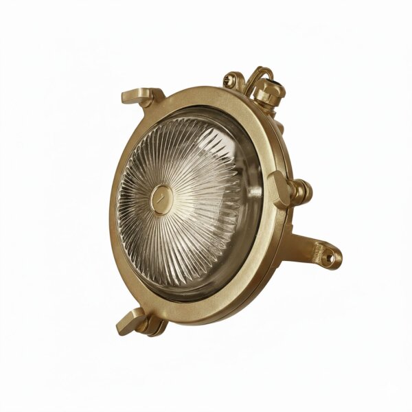 Außenwandleuchte Echt-Messing Glas D: 14 cm rund IP44