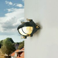 Au&szlig;enleuchte Wand Messing Glas B: 21 cm IP64...