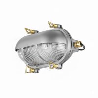 Außenlampe Wand Messing massiv Glas E27 IP64 B: 21 cm