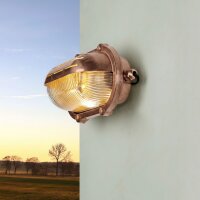 Kellerleuchte Echt-Messing Glas E27 IP64 21 cm breit