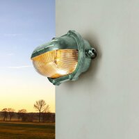 Wandlampe au&szlig;en Messing massiv Glas B: 21 cm IP64 E27