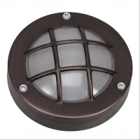 Kellerleuchte Echt-Messing Glas G9 IP64 &Oslash; 14 cm rund