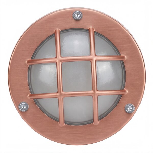 Außenlampe Wand Messing Glas D: 14 cm IP64 in Kupfer G9