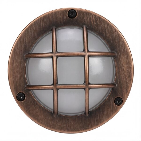 Wandlampe außen Messing Glas rund D: 14 cm IP64 G9 AGIA