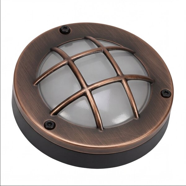 Wandlampe außen Messing Glas rund D: 14 cm IP64 G9 AGIA