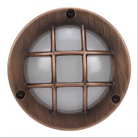 Wandlampe außen Messing Glas rund D: 14 cm IP64 G9...